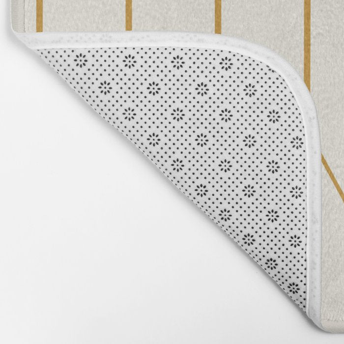Long Honeycomb - Minimalist Geometric Pattern in Cream and Dark Mustard Bath Mat Gallery Image 2