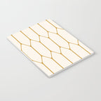 Long Honeycomb - Minimalist Geometric Pattern in Cream and Dark Mustard Notebook Gallery Image 3