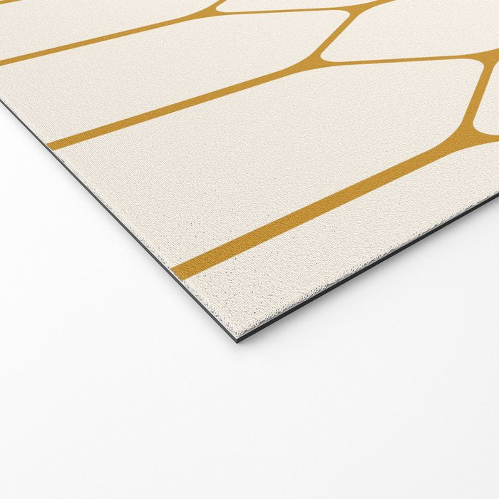 Long Honeycomb - Minimalist Geometric Pattern in Cream and Dark Mustard Welcome Mat Gallery Image 2