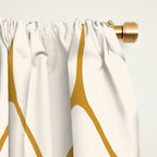 Long Honeycomb - Minimalist Geometric Pattern in Cream and Dark Mustard Window Curtain Gallery Image 2