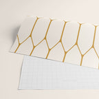 Long Honeycomb - Minimalist Geometric Pattern in Cream and Dark Mustard Wrapping Paper Gallery Image 2