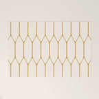 Long Honeycomb - Minimalist Geometric Pattern in Cream and Dark Mustard Welcome Mat Gallery Image 1