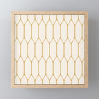 Long Honeycomb - Minimalist Geometric Pattern in Cream and Dark Mustard Mini Art Print Gallery Image 1
