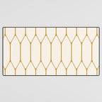 Long Honeycomb - Minimalist Geometric Pattern in Cream and Dark Mustard Desk Mat Gallery Image 3