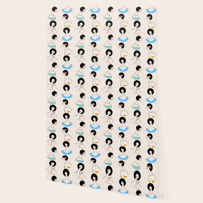 Retro Ladies Pattern Wallpaper Gallery Image 2