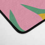 Retro Flowers 60s 70s Aesthetic Floral Pattern in Pop Green Blue Pink Red Mustard Yellow Cream Desk Mat Gallery Image 4