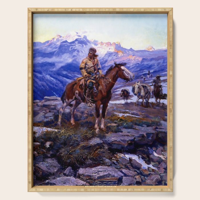 âThe Free Trappersâ by Charles M Russell Serving Tray Gallery Image 1
