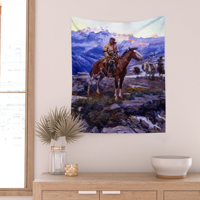 âThe Free Trappersâ by Charles M Russell Wall Tapestry Gallery Image 2