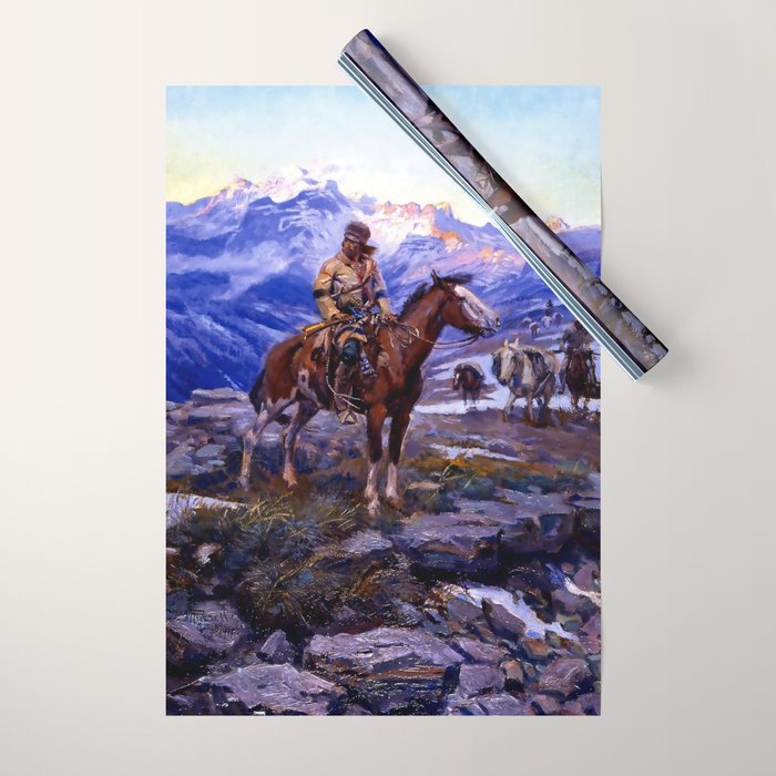 âThe Free Trappersâ by Charles M Russell Wrapping Paper Gallery Image 1