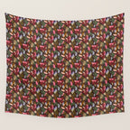 Rustic Botanical Rose Pattern Wall Tapestry Gallery Image 4