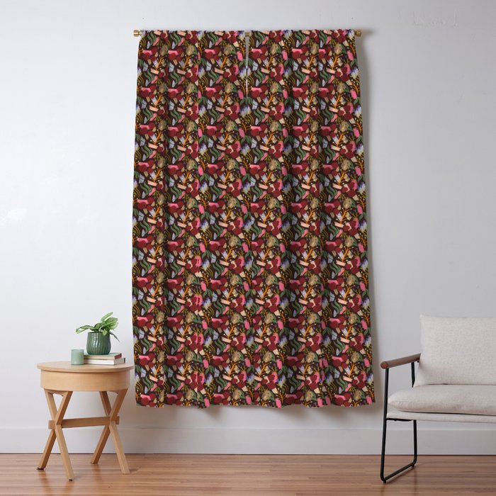 Rustic Botanical Rose Pattern Window Curtain Gallery Image 5
