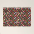 Rustic Botanical Rose Pattern Welcome Mat Gallery Image 1
