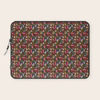 Rustic Botanical Rose Pattern Laptop Sleeve Gallery Image 1