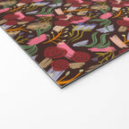 Rustic Botanical Rose Pattern Welcome Mat Gallery Image 2
