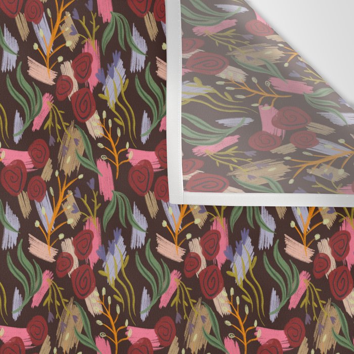 Rustic Botanical Rose Pattern Wall Tapestry Gallery Image 3