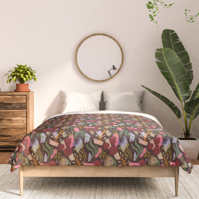 Rustic Botanical Rose Pattern Comforter Gallery Image 3