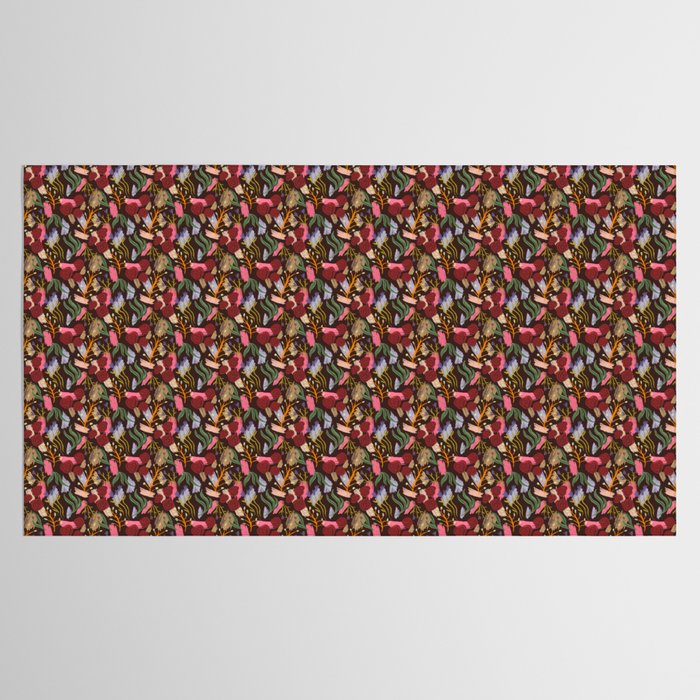 Rustic Botanical Rose Pattern Tablecloth Gallery Image 2