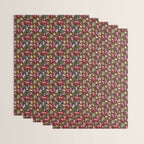Rustic Botanical Rose Pattern Wrapping Paper Gallery Image 3