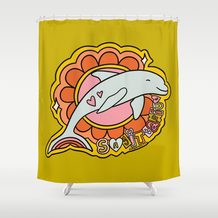 Sagittarius Dolphin Shower Curtain Gallery Image 1