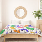 Colorful fun retro shape art pattern Duvet Cover Gallery Image 3