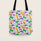 Colorful fun retro shape art pattern Tote Bag Gallery Image 1