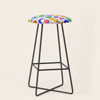 Colorful fun retro shape art pattern Stool Gallery Image 1