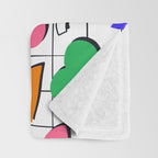 Colorful fun retro shape art pattern Throw Blanket Gallery Image 3