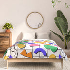 Colorful fun retro shape art pattern Comforter Gallery Image 3