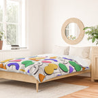 Colorful fun retro shape art pattern Duvet Cover Gallery Image 2