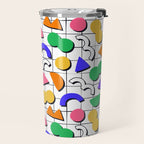 Colorful fun retro shape art pattern Travel Mug Gallery Image 2
