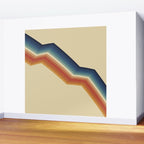 Funky Colorful 70s Rainbow Striped Zig Zag Pattern Blue Orange Hues Wall Mural Gallery Image 2