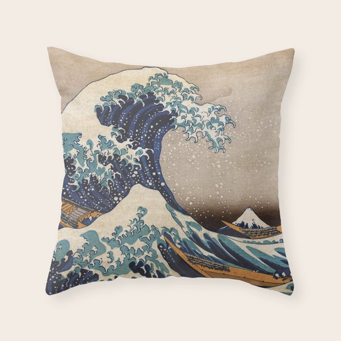 The Great Wave off Kanagawa Throw Pillow Gallery Image 6