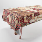 Kerman South Persian Pictorial Rug with Joseph Tablecloth Gallery Image 1