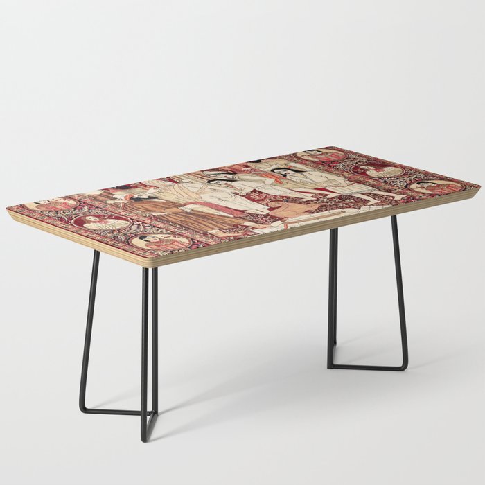 Kerman South Persian Pictorial Rug with Joseph Coffee Table Gallery Image 1