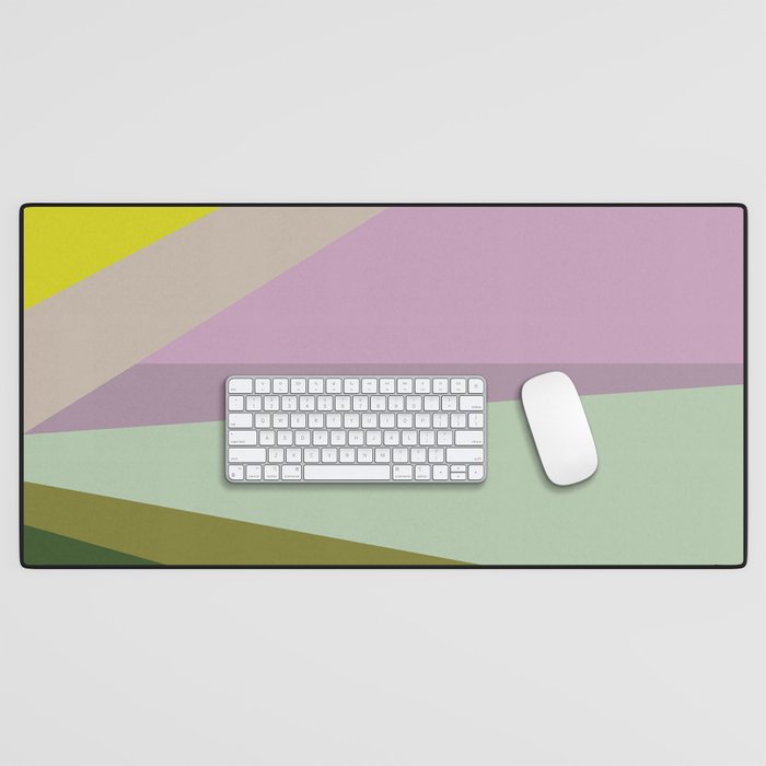 Geometric Shapes #8 Purple and Green Desk Mat Gallery Image 1