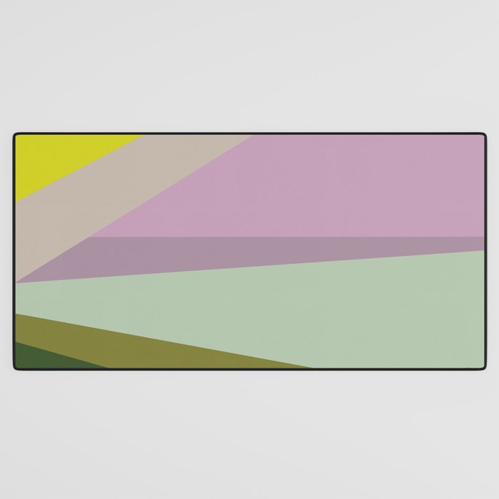 Geometric Shapes #8 Purple and Green Desk Mat Gallery Image 3