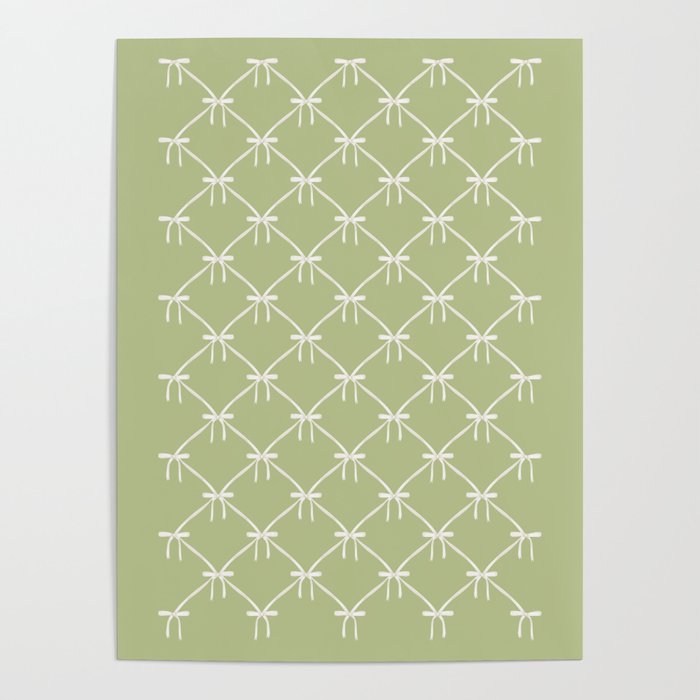 Bows & Ribbons Pattern XXIV Pastel Green Poster Gallery Image 4