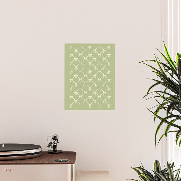 Bows & Ribbons Pattern XXIV Pastel Green Poster Gallery Image 2