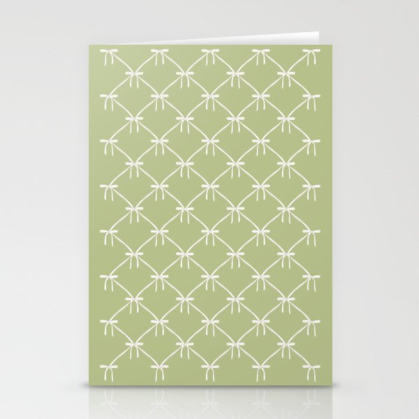 Bows & Ribbons Pattern XXIV Pastel Green Stationery Card Gallery Image 1