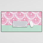 Zesty splice - pink grapefruit Desk Mat Gallery Image 1