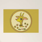 vintage reindeer christmas cheer // retro art by surfy birdy Welcome Mat Gallery Image 1