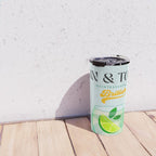 Minimal Gin Tonic cocktail illustration - Aqua Orange Travel Mug Gallery Image 4