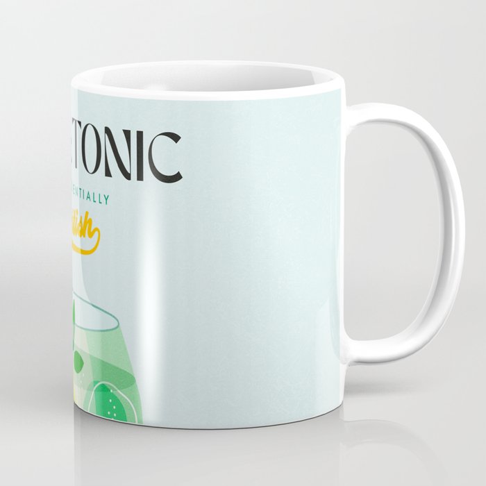 Minimal Gin Tonic cocktail illustration - Aqua Orange Coffee Mug Gallery Image 1