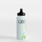 Minimal Gin Tonic cocktail illustration - Aqua Orange Water Bottle Gallery Image 3