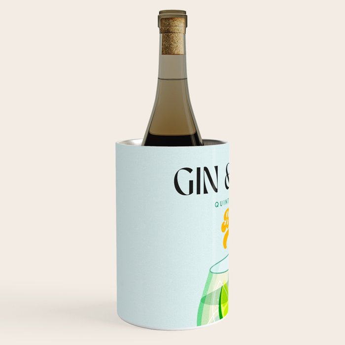Minimal Gin Tonic cocktail illustration - Aqua Orange Wine Chiller Gallery Image 2
