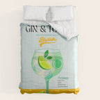 Minimal Gin Tonic cocktail illustration - Aqua Orange Comforter Gallery Image 6