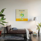 Minimal Gin Tonic cocktail illustration - Aqua Orange Wood Wall Art Gallery Image 2