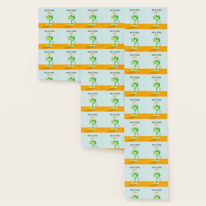 Minimal Gin Tonic cocktail illustration - Aqua Orange Wallpaper Gallery Image 3