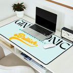 Minimal Gin Tonic cocktail illustration - Aqua Orange Desk Mat Gallery Image 2