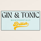 Minimal Gin Tonic cocktail illustration - Aqua Orange Desk Mat Gallery Image 3
